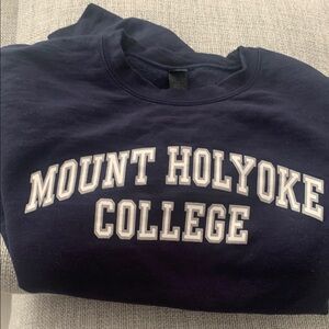 Mount Holyoke College Navy Sweater